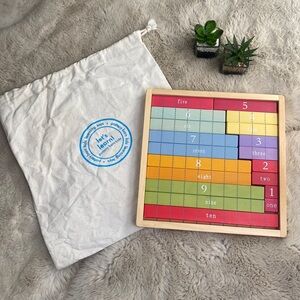 Pottery Barn Learning Toys Puzzle Numbers Counting Wooden Montessori Waldorf